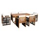preview thumbnail 38 of 39, Christopher Knight Home - Modern Outdoor Acacia Wood Dining Set with Cushions and Handwoven Rope Chairs