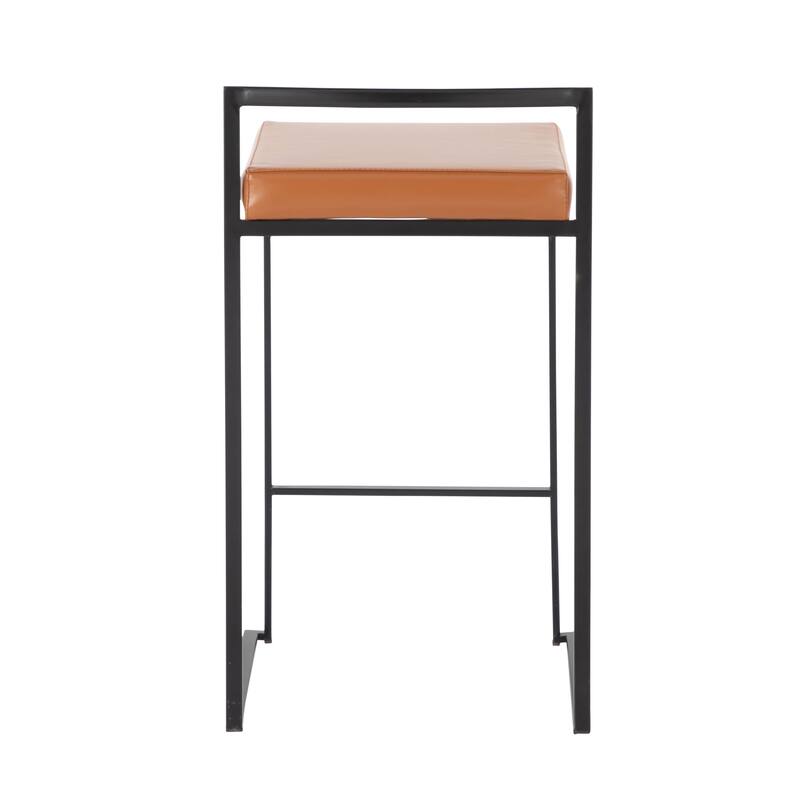 Porch & Den Forrest Contemporary Black Stackable Fully Welded Counter Stool (Set of 2)