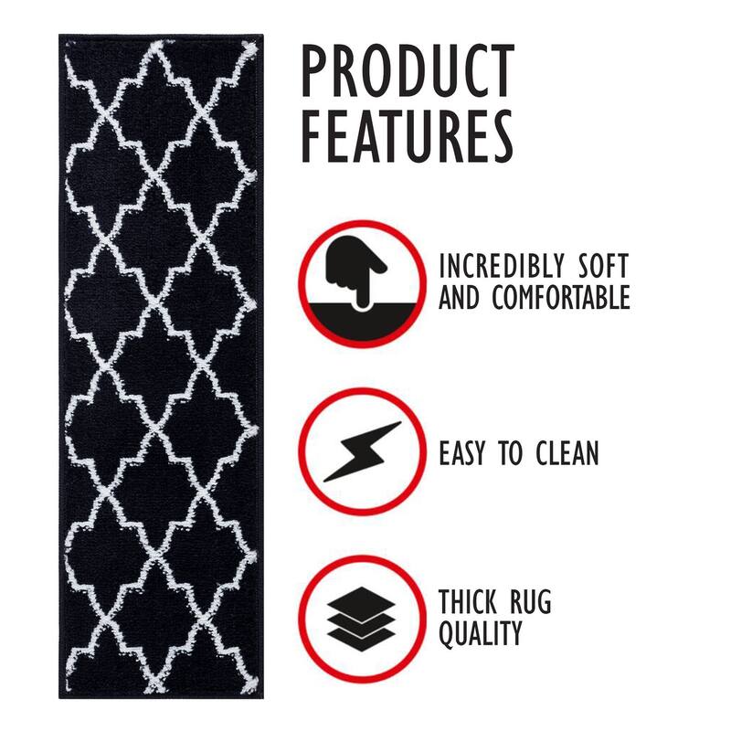 SUSSEXHOME Geometric Stair Treads with Easy to Install Double Adhesive Tape 9" x 28"