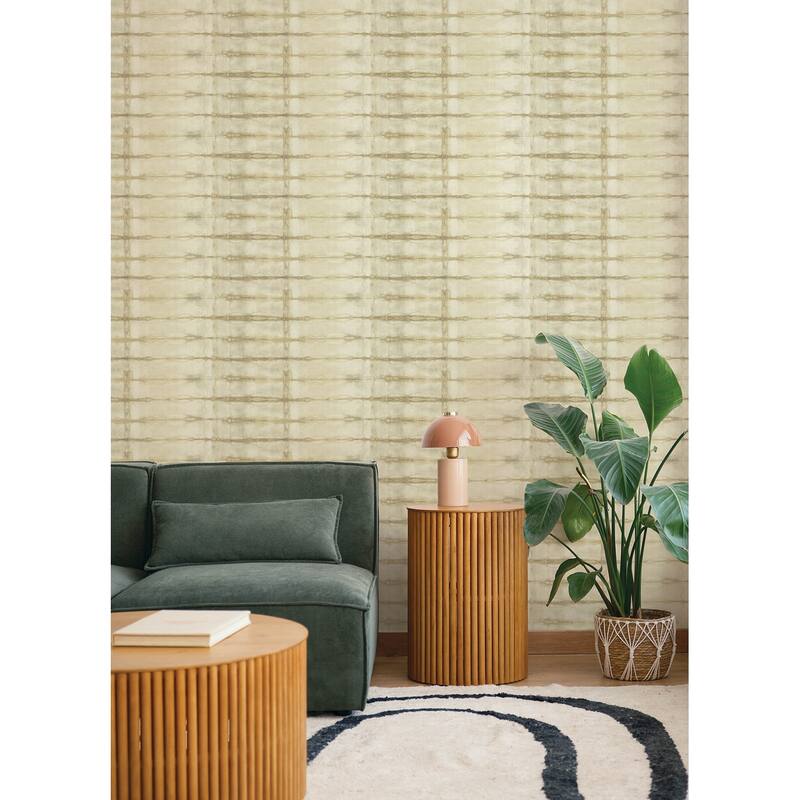 A-Street Prints Modulus Wheat Geometric Stripe Wallpaper