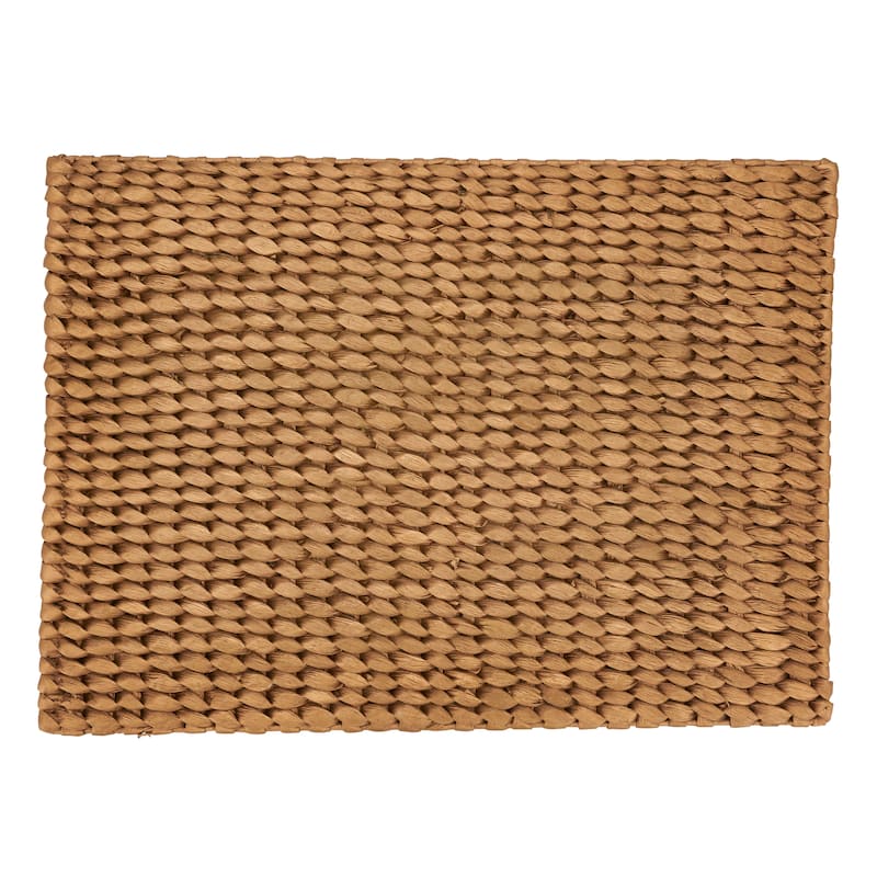 Water Hyacinth Placemats With Woven Design (Set of 4) - 14"x19" - Set of 4 - Gold