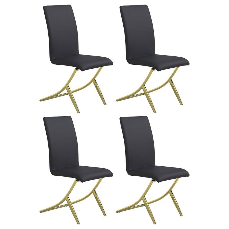 Black and Brass Dining Chairs (Set of 4)
