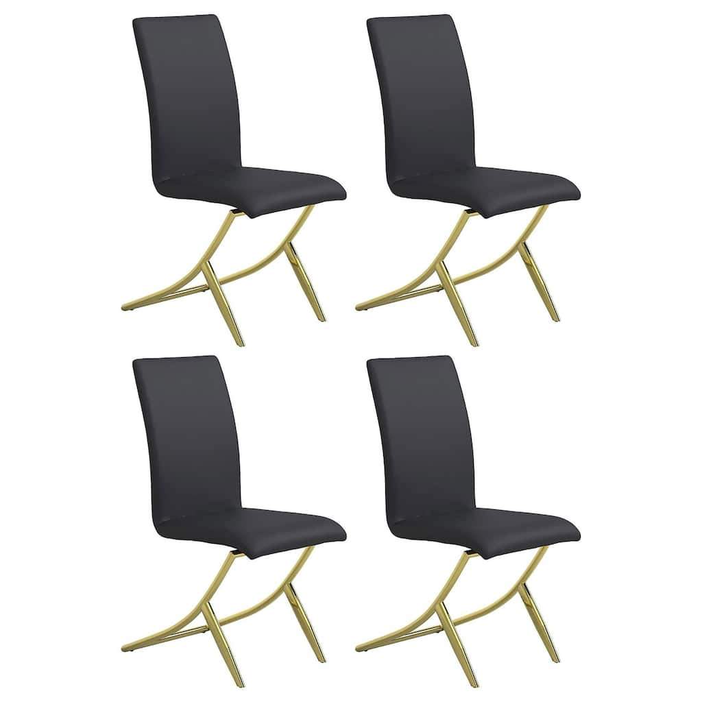 Black and Brass Dining Chairs (Set of 4)