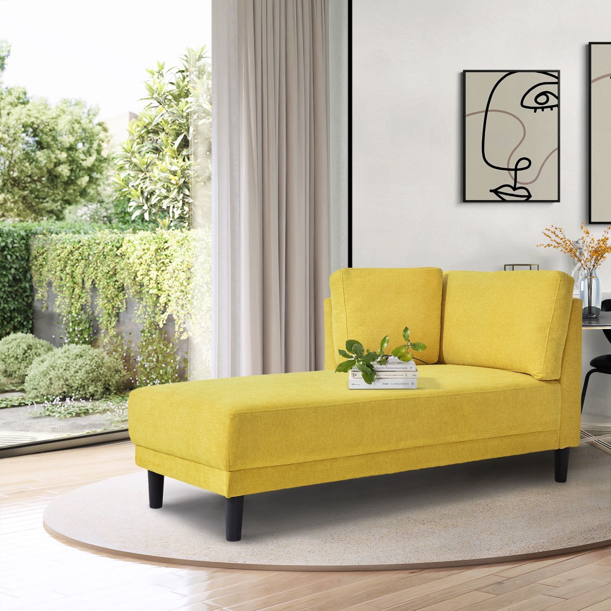 Yellow chaise sales lounge