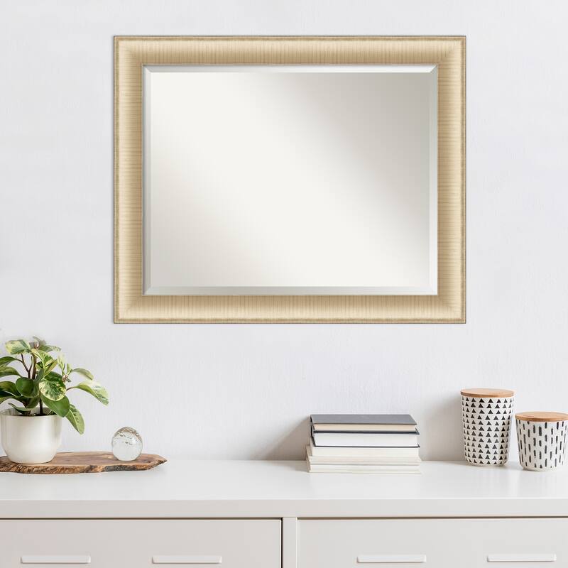 Beveled Wall Mirror - Elegant Brushed Bronze Frame
