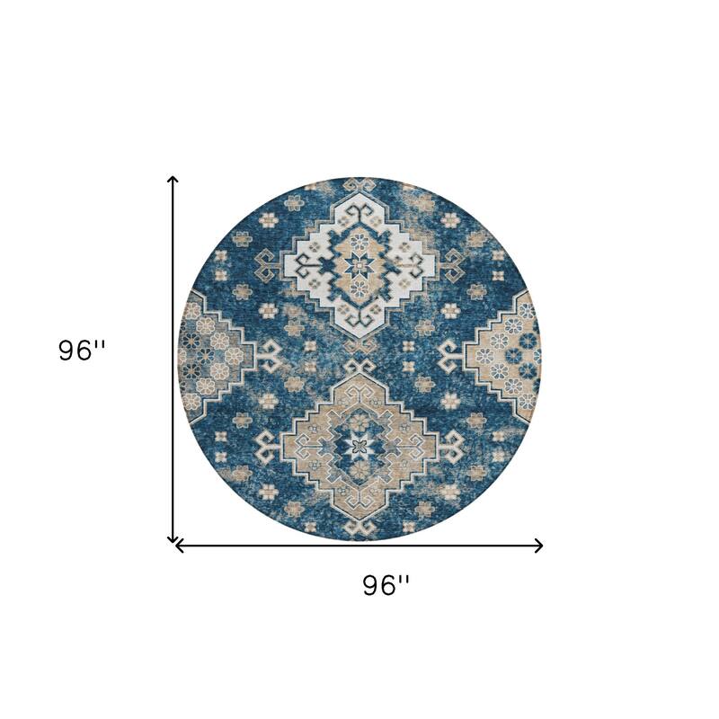 HomeRoots Medallion Traditional Rectangle Outdoor Rug