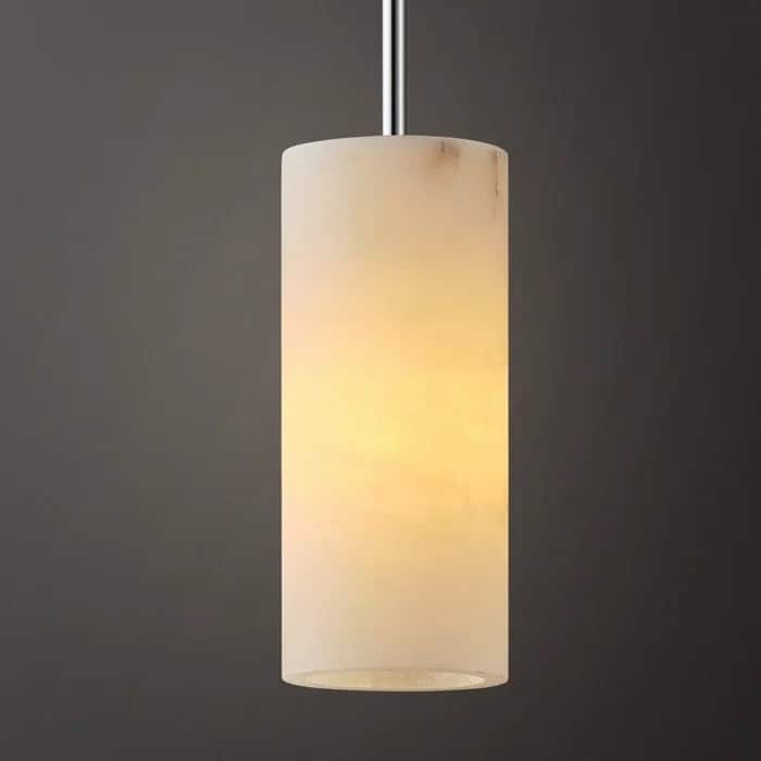 Dimmable LED Solid Brass Pendant Light with Spanish Alabaster Shade
