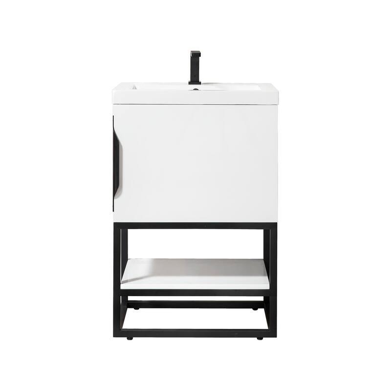 James Martin Vanities 883-V24-MB-WG Columbia 24" Free Standing Single - Glossy White