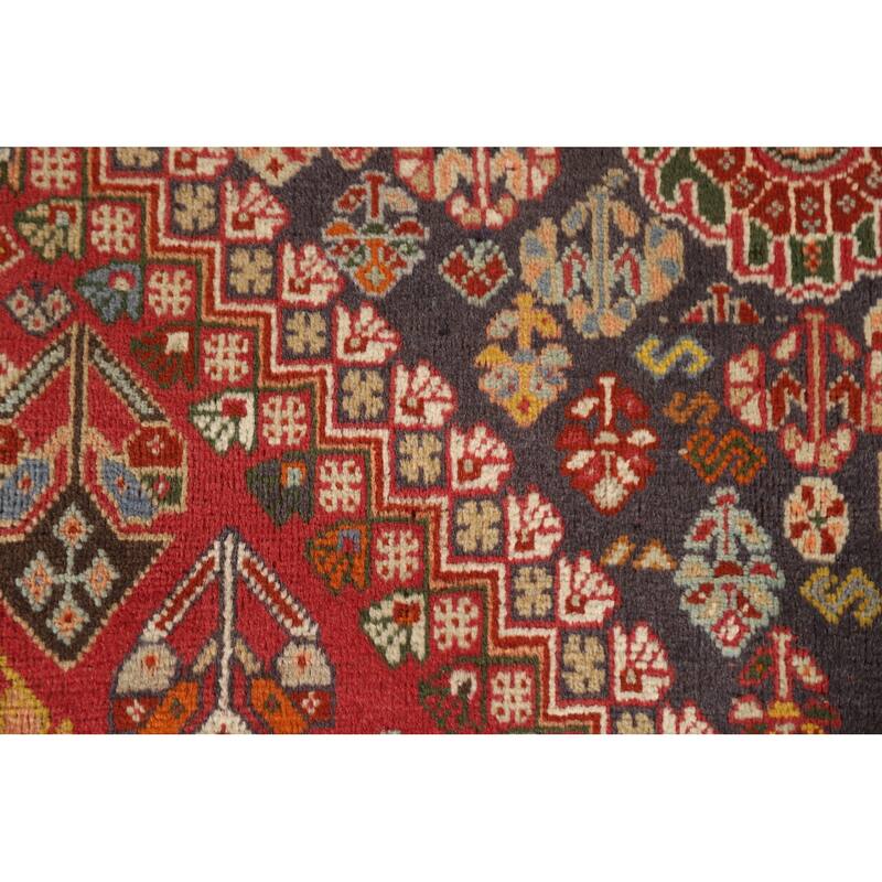 Vegetable Dye Abadeh Persian Vintage Area Rug Hand-Knotted Wool Carpet - 4'3"x 6'9"