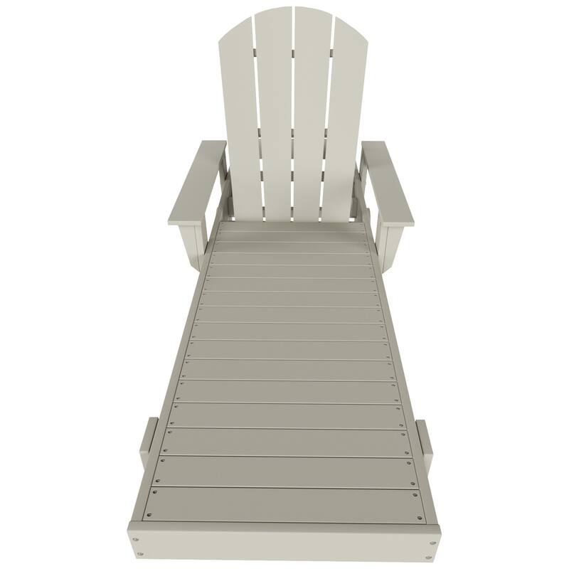 Polytrends Laguna Hdpe All Weather Outdoor Patio Pool Reclining Chaise Lounge With Side Table (2-Piece Set)