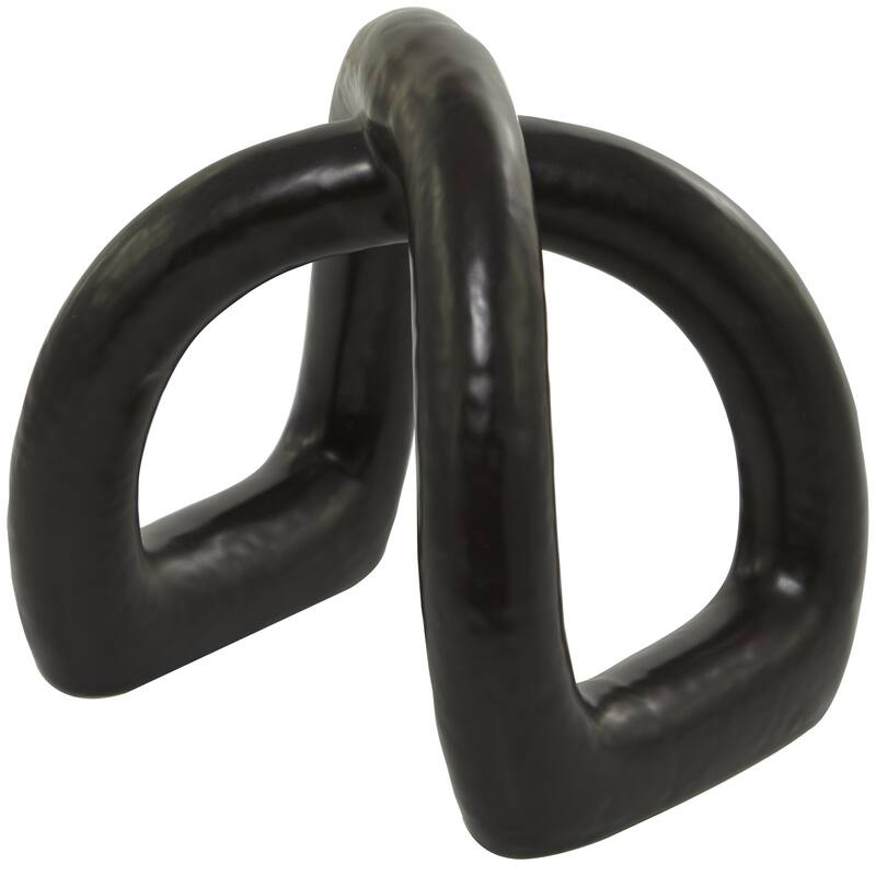 CosmoLiving by Cosmopolitan Black Porcelain Ceramic Arched Abstract Decorative Sculpture