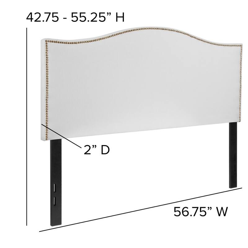 Arched Upholstered Headboard with Nailhead Trim