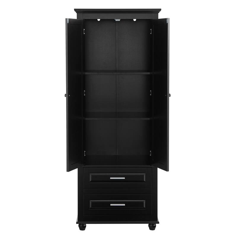 Tall Storage Cabinet with Two Drawers