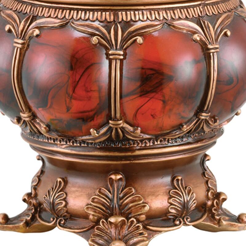 11.5" Tall Polyresin Decorative Jewelry Box, Victorian Style - Bronze