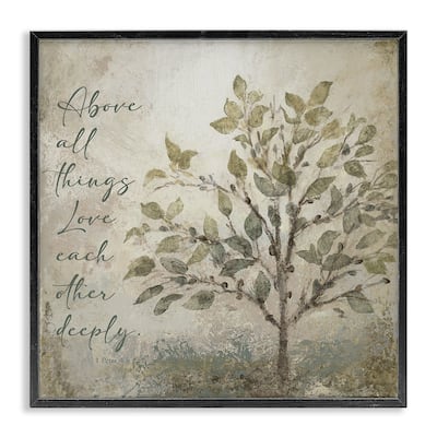 Stupell Rustic Love Each Other Deeply Framed Giclee Art Design By John Spaeth