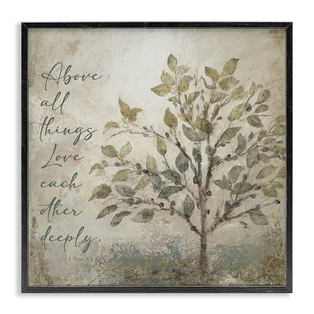 Stupell Rustic Love Each Other Deeply Framed Giclee Art Design By John Spaeth