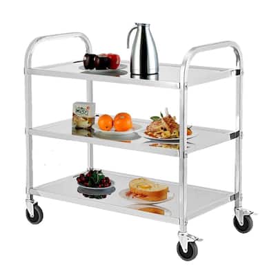 3 Tiers Kitchen Service Utility Cart with Handle for Indoor & Outdoor Use, 29.5*15.7*32.6 - N/A