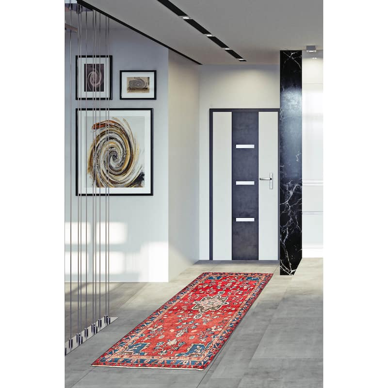 ECARPETGALLERY Hand-knotted Andelz Red Wool Rug - 3'1 x 6'8