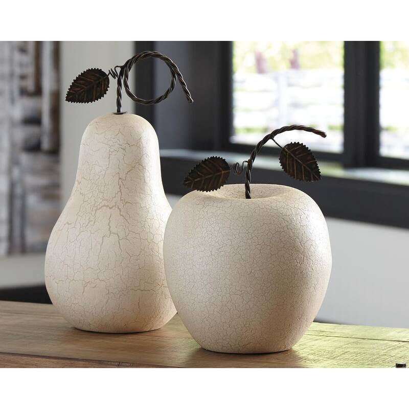 Bidelia 2-Piece Apple and Pear Sculpture - 7" W x 7" D x 14" H