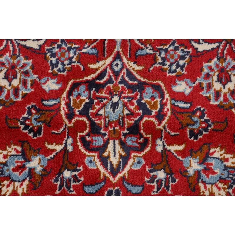 Floral Kashan Turkish Area Rug Machine Made Living Room Red Carpet - 9'8" x 12'9"