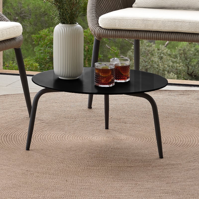 Skyline Design Rodona Side Table with Glass Top