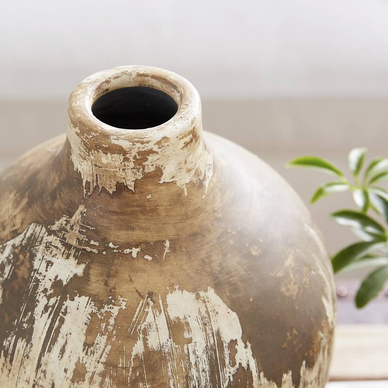 CosmoLiving by Cosmopolitan Metal Slim and Cone Geometric Vase with Handles (Set of 2) - Gold, Silver, Dark Gray, White, Black