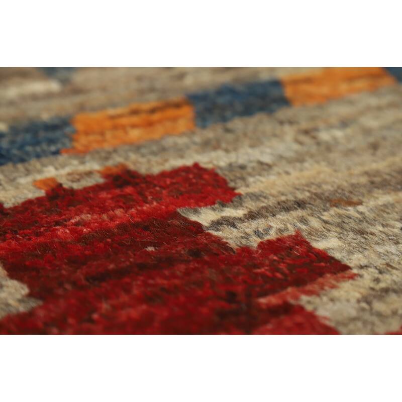 Geometric Moroccan Oriental Area Rug Hand-Knotted Wool Carpet - 5'8" x 7'6"