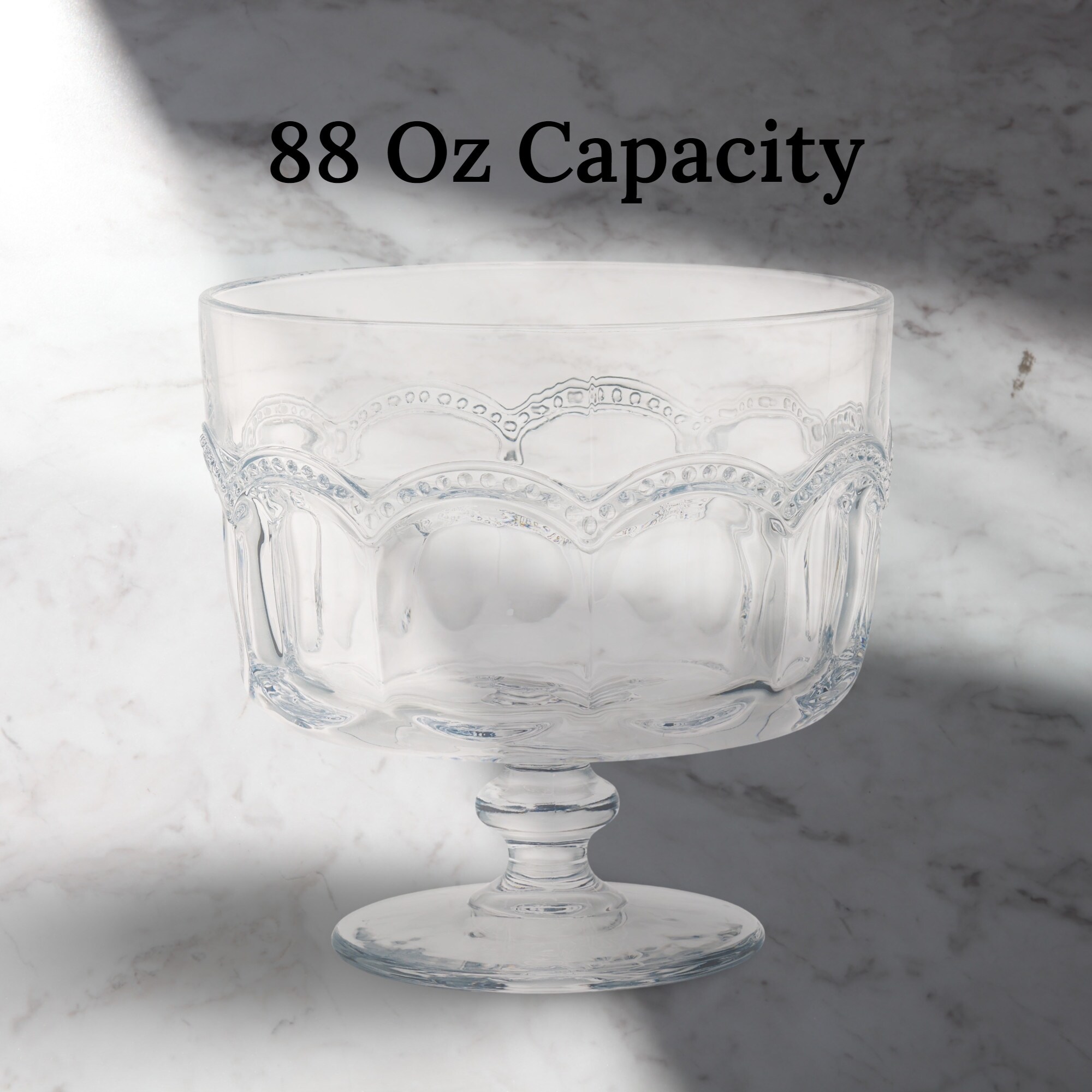 thumbnail image 2 of Artland Pearl Ridge 88 Oz Trifle Bowl – Clear Glass – Dishwasher & Microwave Safe 2 of 3