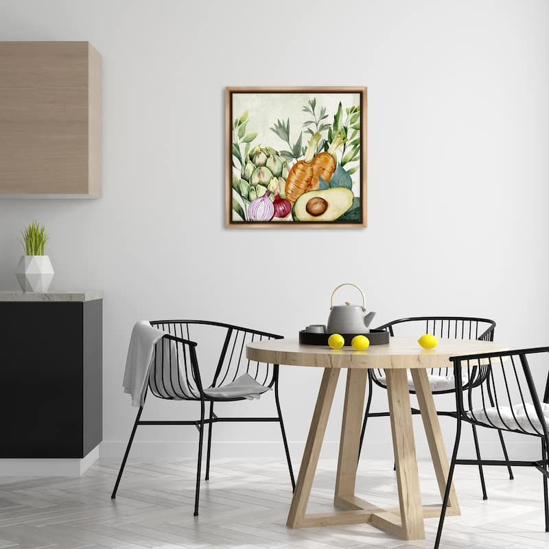 Stupell Organic Vegetable Harvest Framed Floater Canvas Wall Art Design By Kim Allen