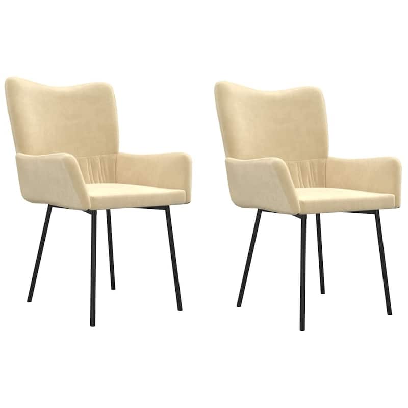 vidaXL Dining Chairs 2 Pcs Leisure Accent Armchair for Living Room Velvet - 21.7" x 22.4" x 32.1"