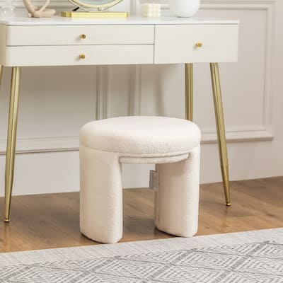 Adeco Ottoman Small Teddy Low Foot Stool Vanity Stool