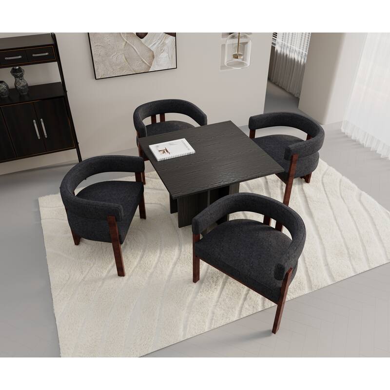 Modern Accent Chair, Upholstered Armchair with Open Back, 3 Legs Barrel Dining Chair Comfy Casual Side Chair Set of 2