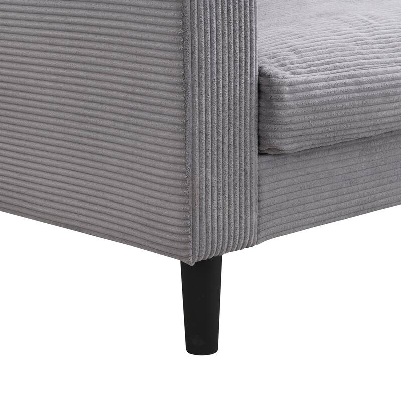 74" Corduroy 3-Seater Sofa with Wooden Frame, High-Resilience Foam Cushions, and Modern Design