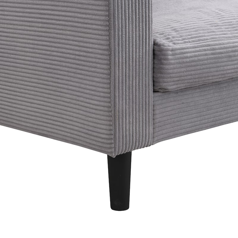 74 inch High Resilience 3 Seater Sofa Wooden Frame Comfy Modern Upholstered Light Gray