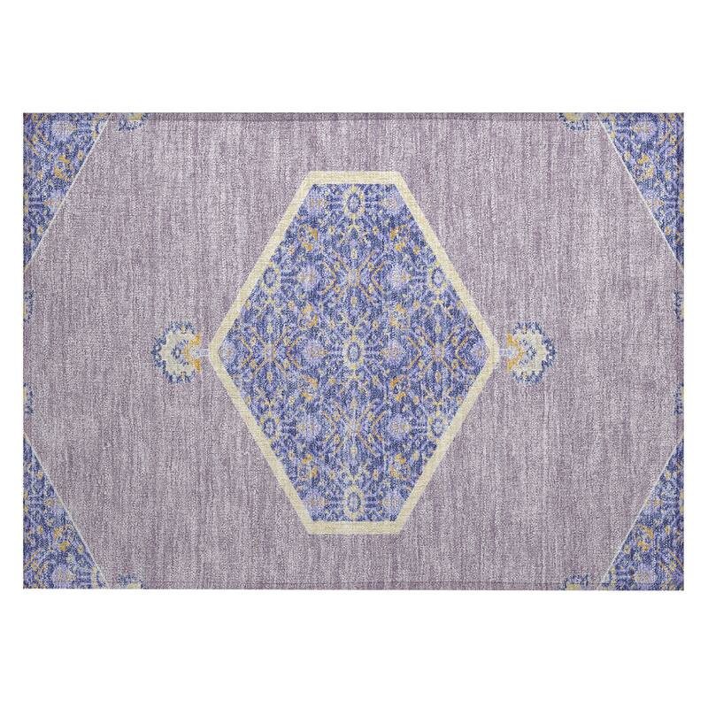 Machine Washable Indoor/ Outdoor Traditional Chantille Rug