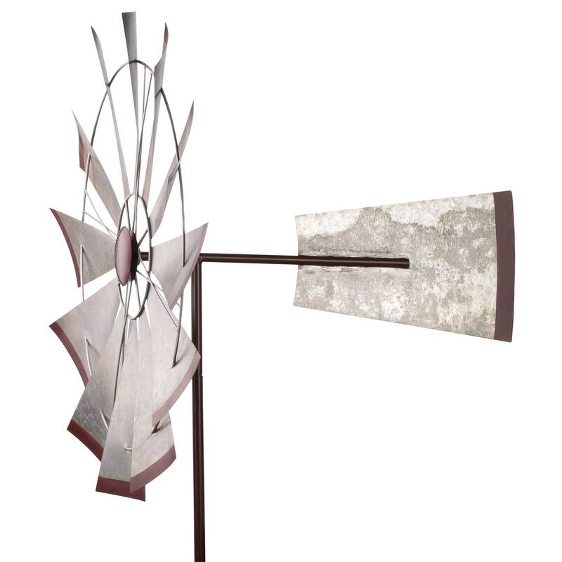 32 Wind Spinner - Galvanized Windmill - 32"x32"x85"