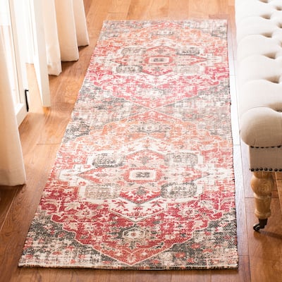 SAFAVIEH Handmade Saffron Ivonne Traditional Tribal Beige/Red Cotton Rug