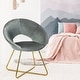 preview thumbnail 19 of 28, Costway Modern Velvet Accent Chair Upholstered Vanity Chair w/Golden - See Details
