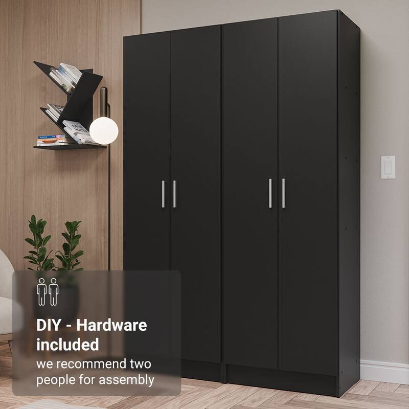 Madesa Wardrobe Cabinet with 4 Doors and 10 Utility Shelves