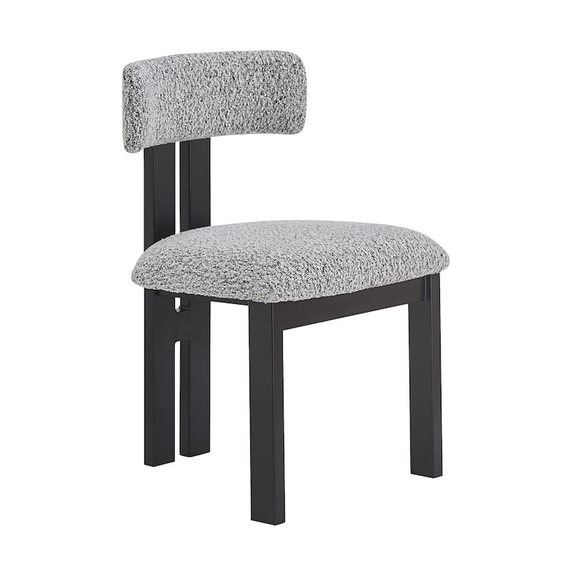 3-Piece Black Dining Table Set with 2 Curved Back Chairs & Round Table