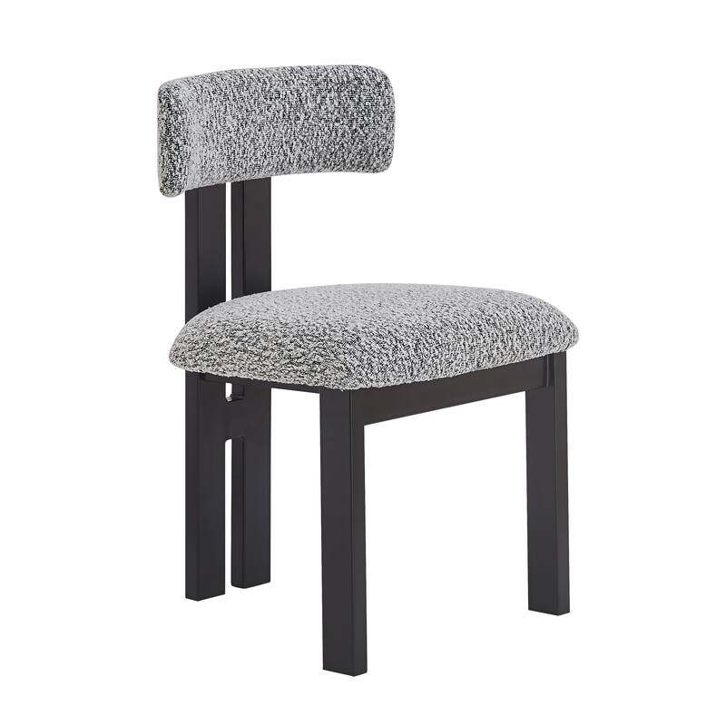 Upholstered Dining Chairs with Metal Legs, Modern Parsons Chair Armless Chairs with U-shaped Backrest, Set of 2