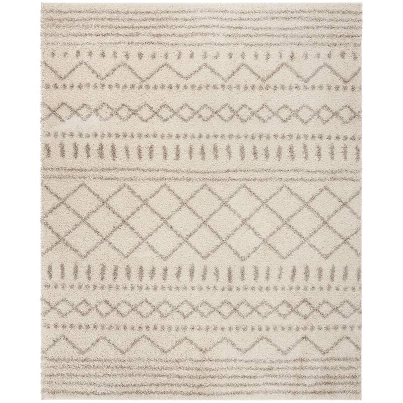 SAFAVIEH Arizona Shag Aristica 1.2-inch Thick Rug - 5'1" x 7'6" - Ivory/Beige