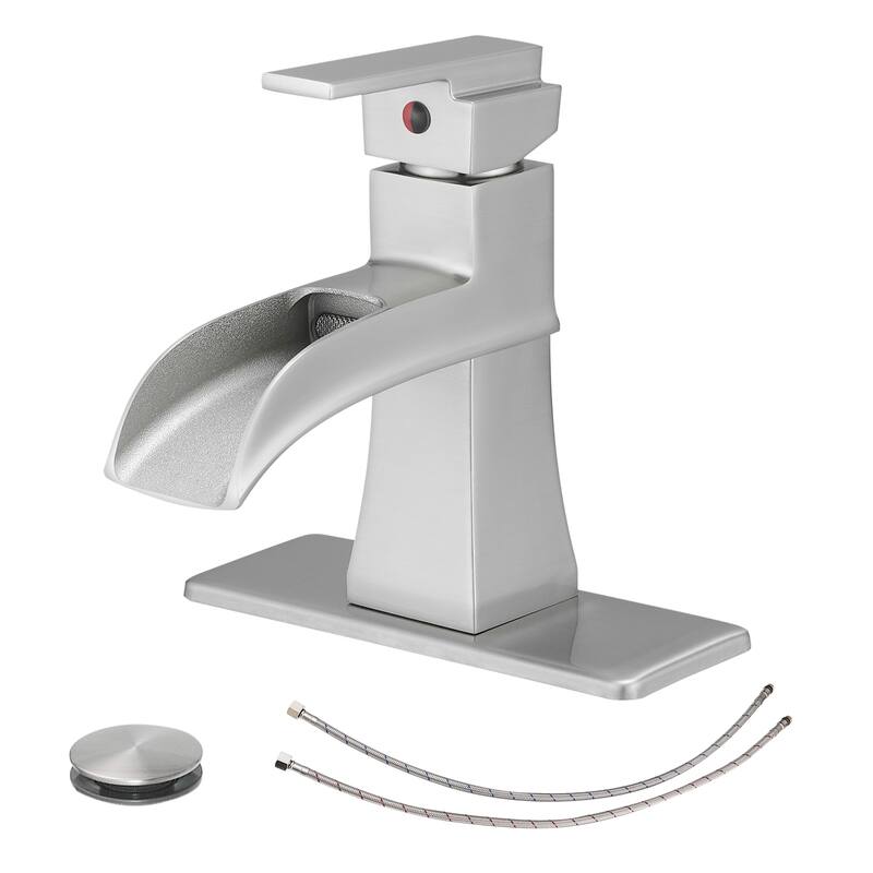 Topcraft Single Handle Waterfall Bathroom Faucet with Baseplate