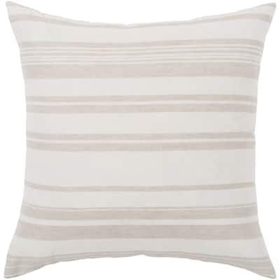 Artistic Weavers Lawson Ivory & Beige Striped Poly Fill Throw Pillow (18" x 18")