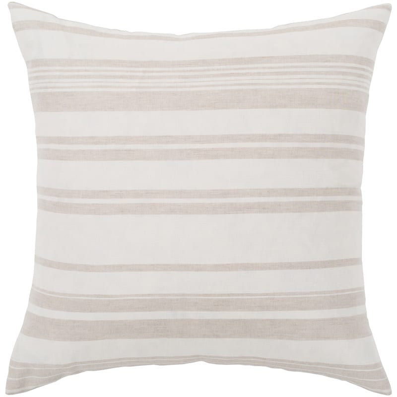 Artistic Weavers Lawson Ivory & Beige Striped Throw Pillow Cover (18" x 18")