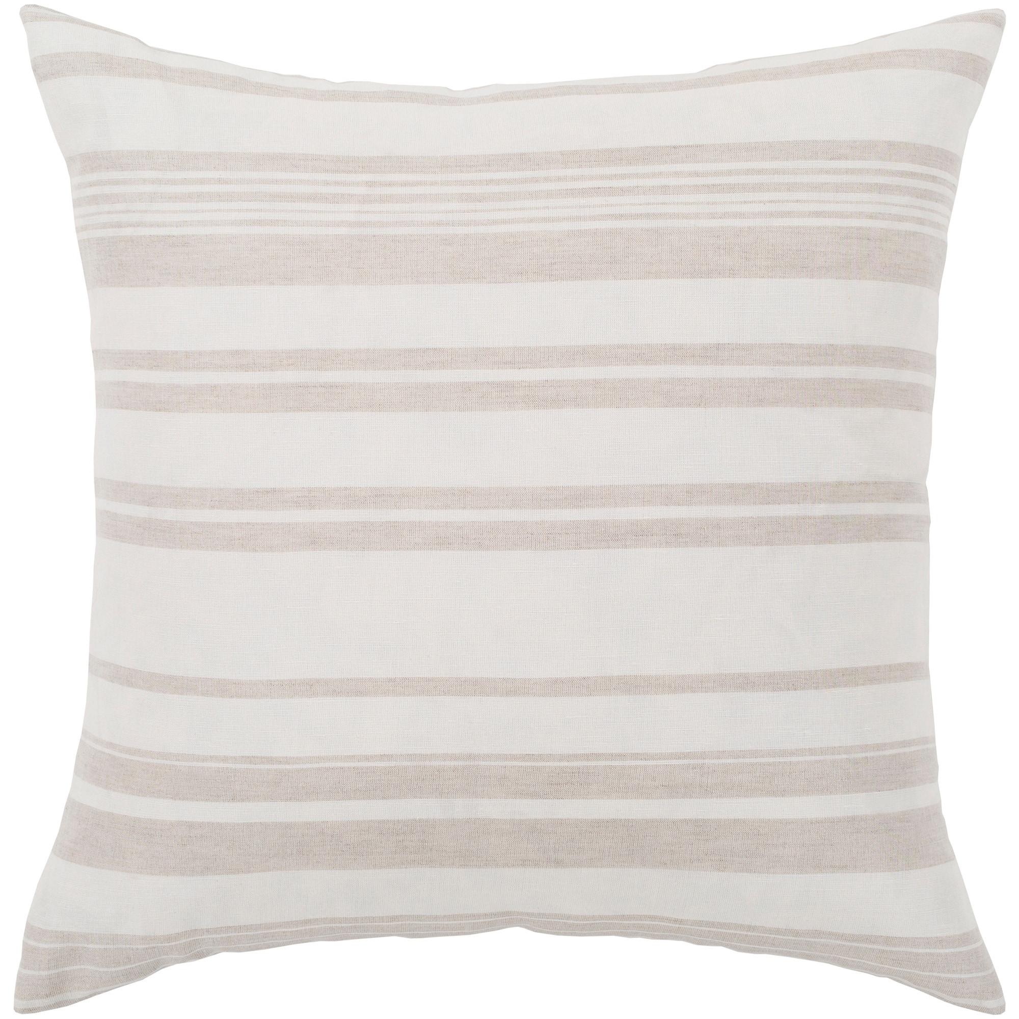 Livabliss Lawson Ivory & Beige Striped Throw Pillow Cover (20" x 20")