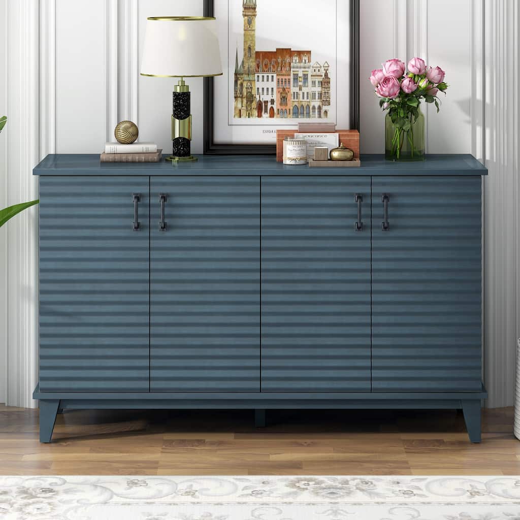 Sideboard with 4 Door Large Storage Buffet with Adjustable Shelves