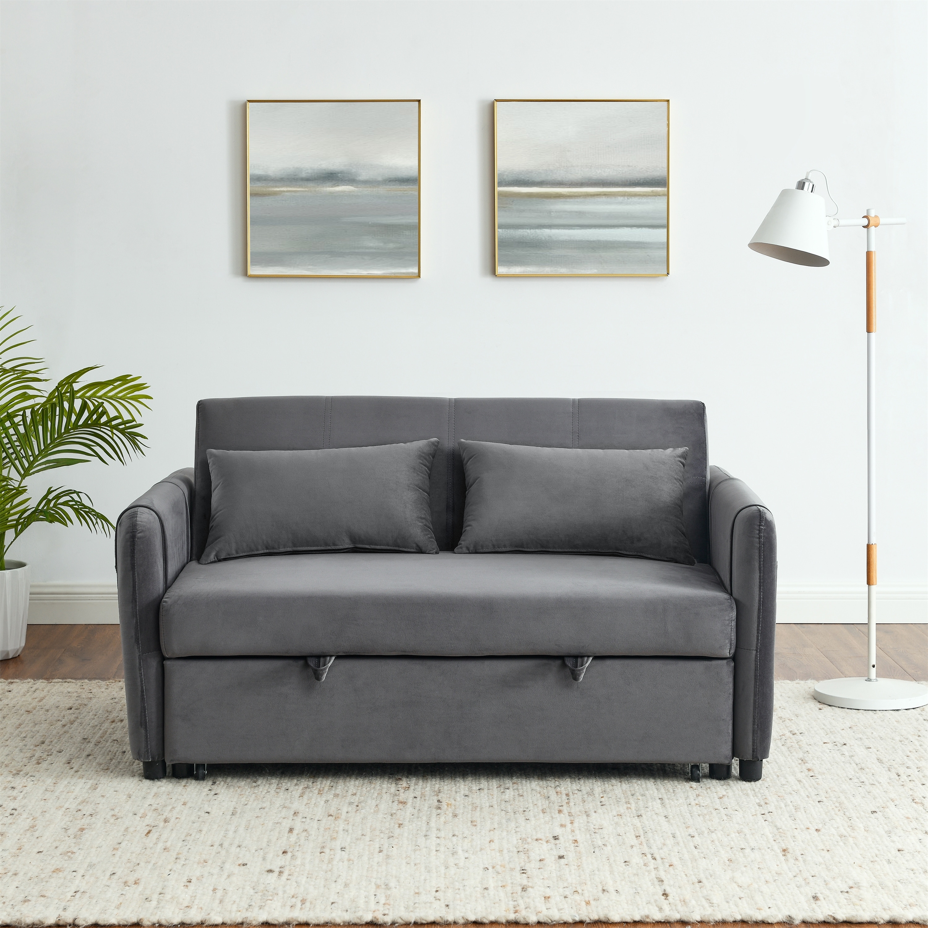 Grey 3 seater sofa hotsell bed