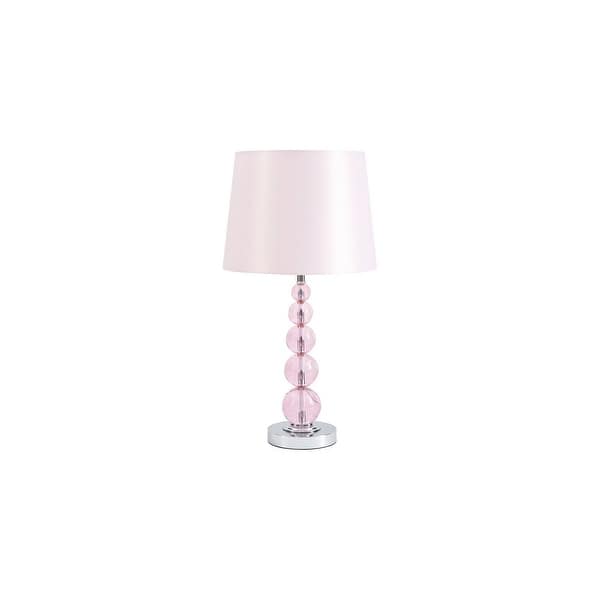 slide 2 of 5, Hardback Shade Table Lamp with Crystal Accents, Pink - 23 H x 12 W x 12 L Inches