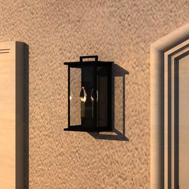 Maxax 12.8" Black Metal Outdoor Wall Lights ( Set of 2 ) - N/A